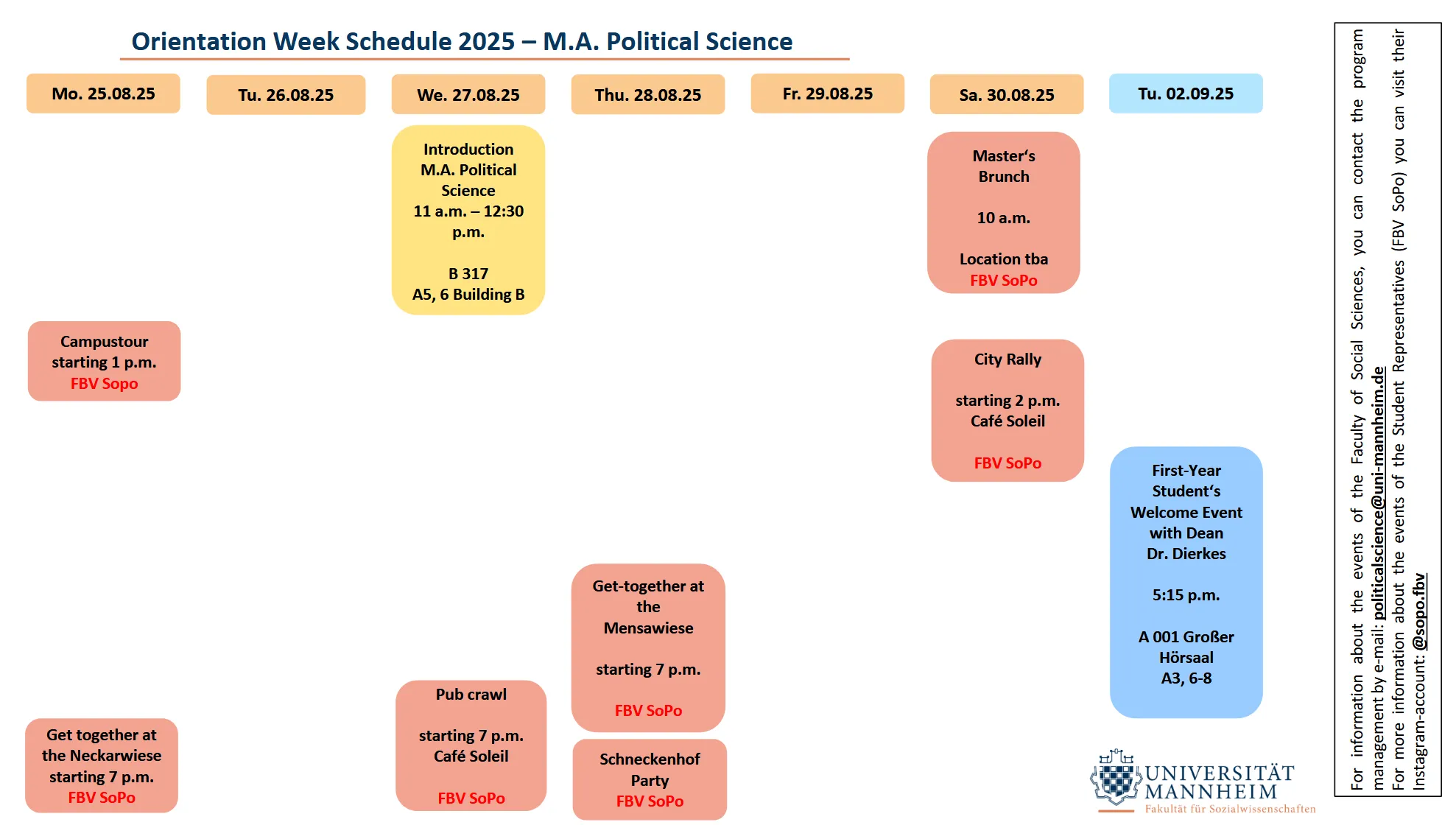 Zeitplan Master PoWi